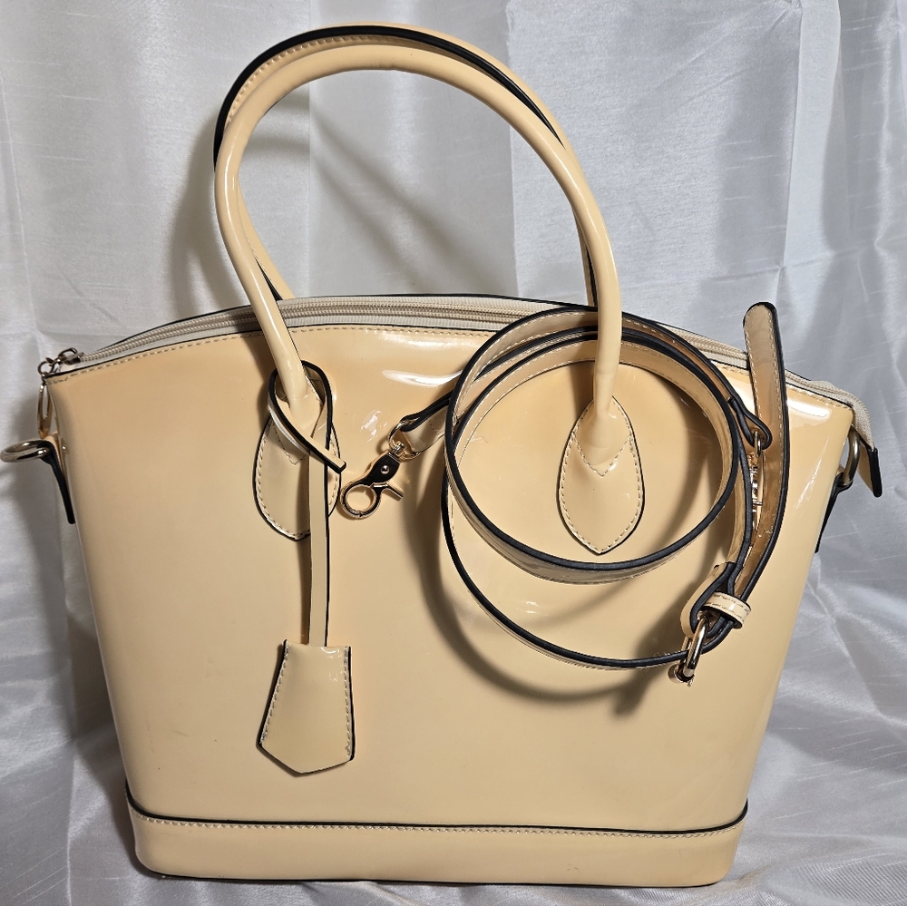 Browns Classic Tan Patent Bucket Handbag - Women Bags